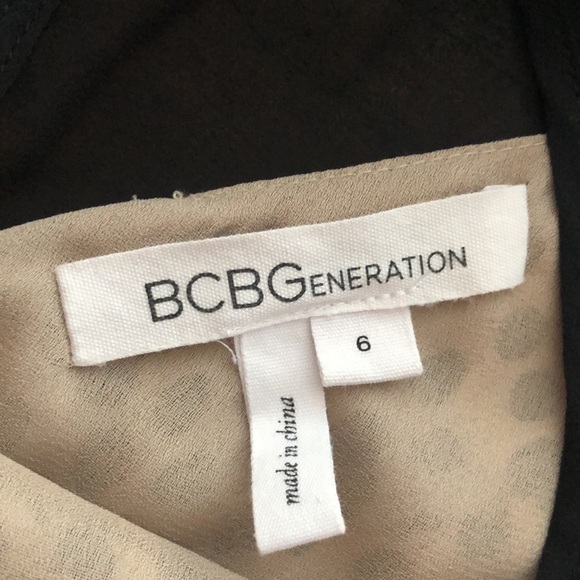 BCBGENERATION Black & Cream Polka Dot Polyester Mini Dress Size 6 Feminine - Picture 9 of 11
